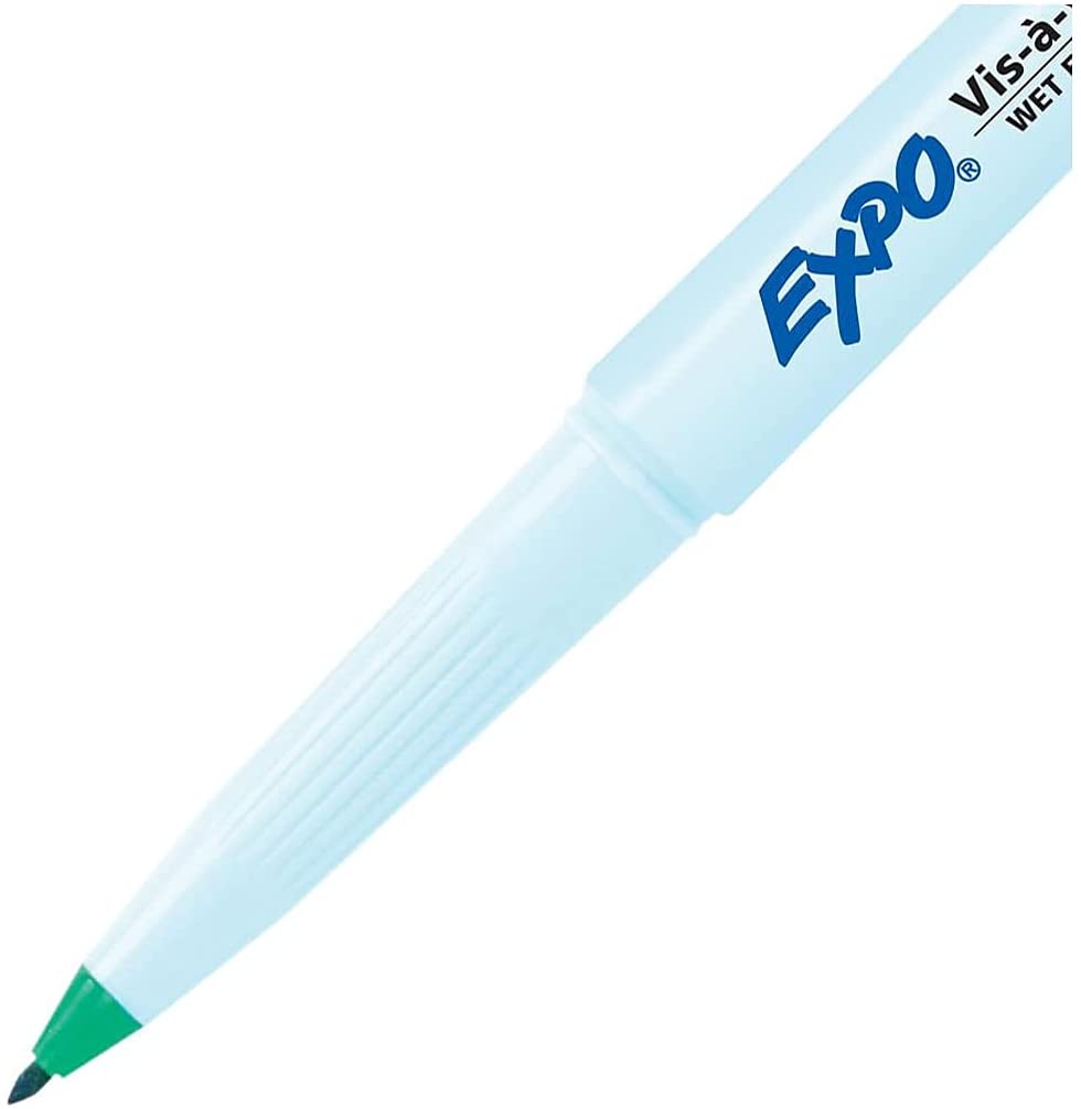 Expo Vis-A-Vis Wet-Erase Marker, Fine Point, Green Ink, Dozen (San16004)