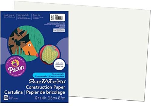 SunWorks¨ Construction Paper, 12" x 18", White, Pack of 50