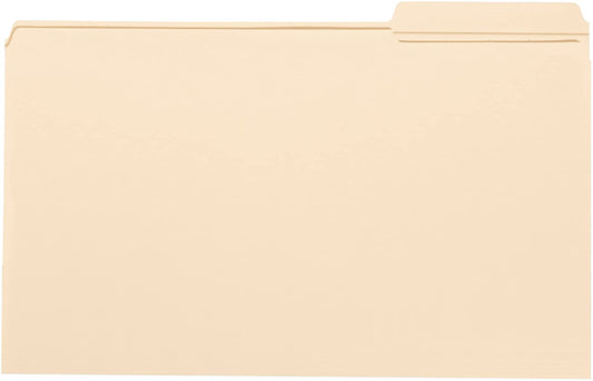 Smead File Folder. Reinforced 1/3-Cut Tab Right Position. Legal Size. Manila. 100 Per Box (15337)