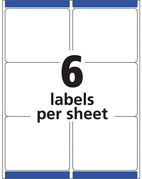 Avery Removable 3-1/3 x 4 Inch White ID Labels 150 Pack (6464)