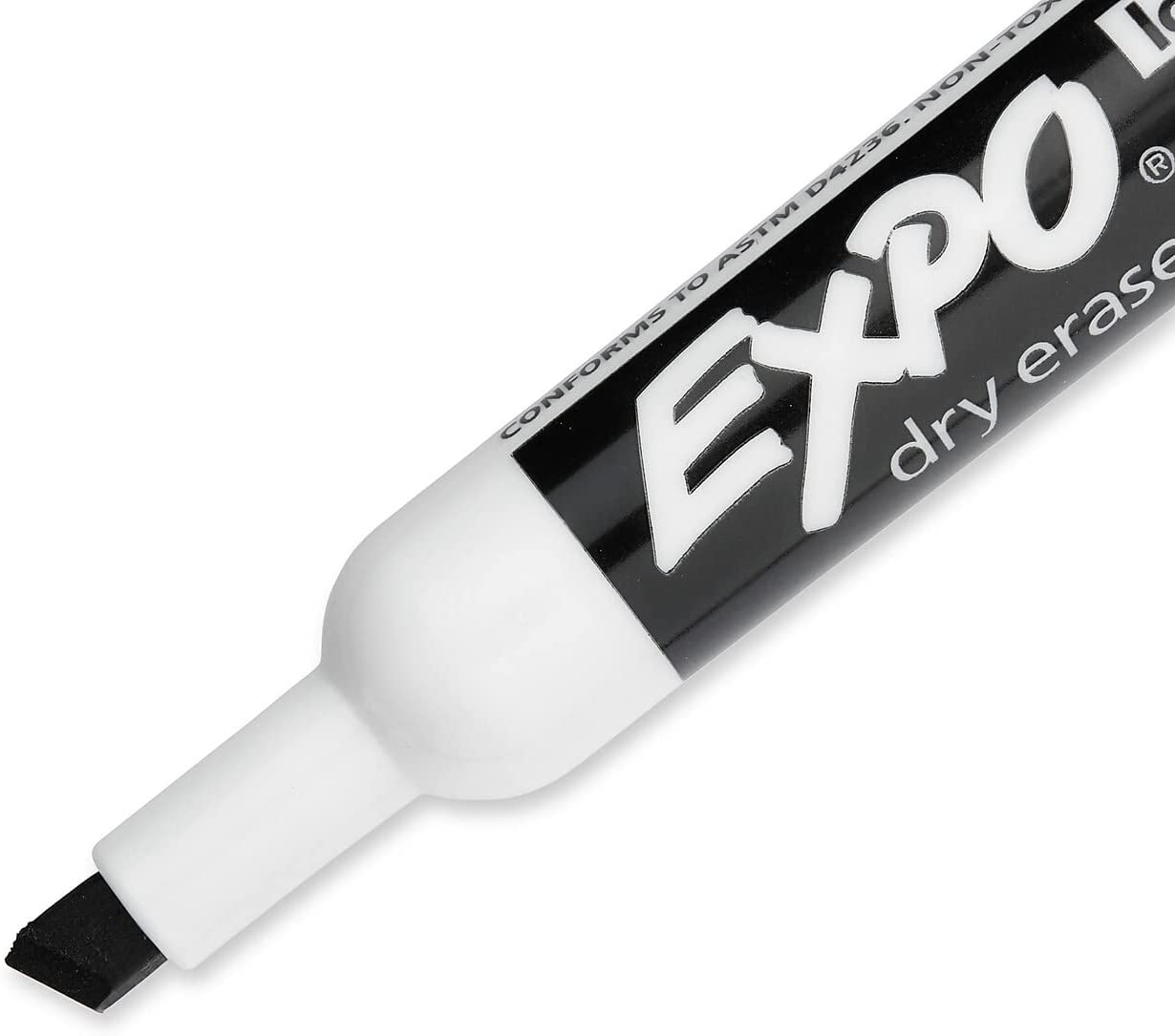 Sanford 80001 Expo Low Odor Dry Erase Markers, Chisel Tip, Black, 12 Each/DZ