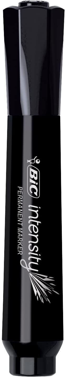 BIC Mark-it Retractable Permanent Markers. Black. 12-Count