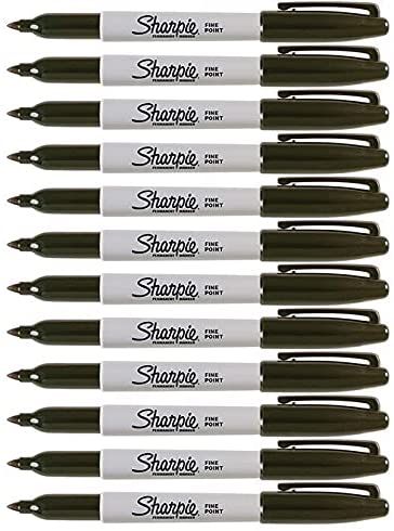 Permanent Markers, Fine Point, 12 Markers Per Pack, Color Variations - 1 Pack (Black)