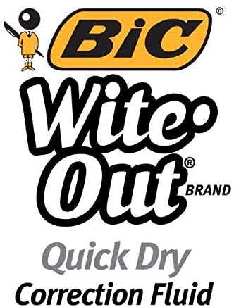 BIC Wite-Out Brand Quick Dry Correction Fluid, 20 ml, White, 12-Count