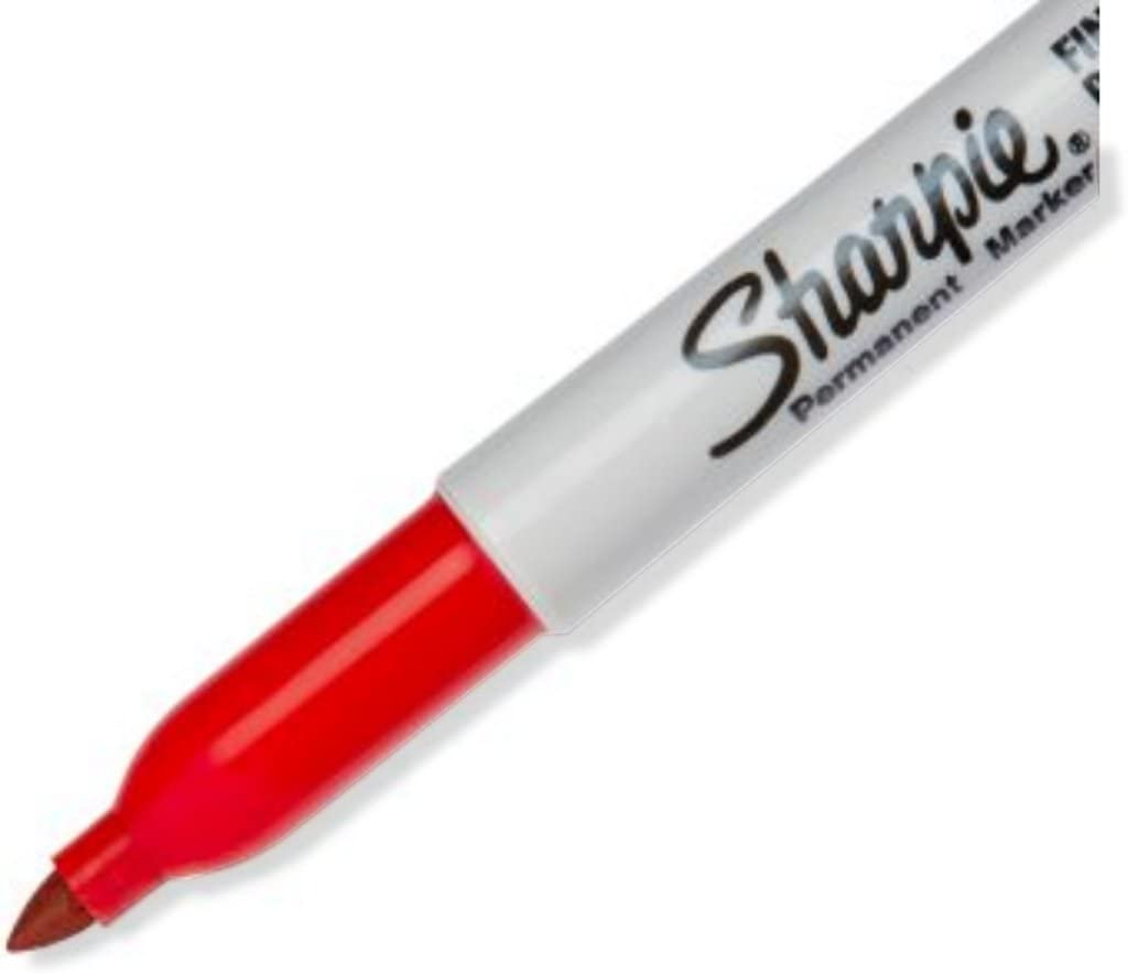Sharpie 30002 Fine Point Permanent Marker. Marks On Paper and Plastic. Resist Fading and Water. AP Certified. Red Color. Case of 24 Dozens