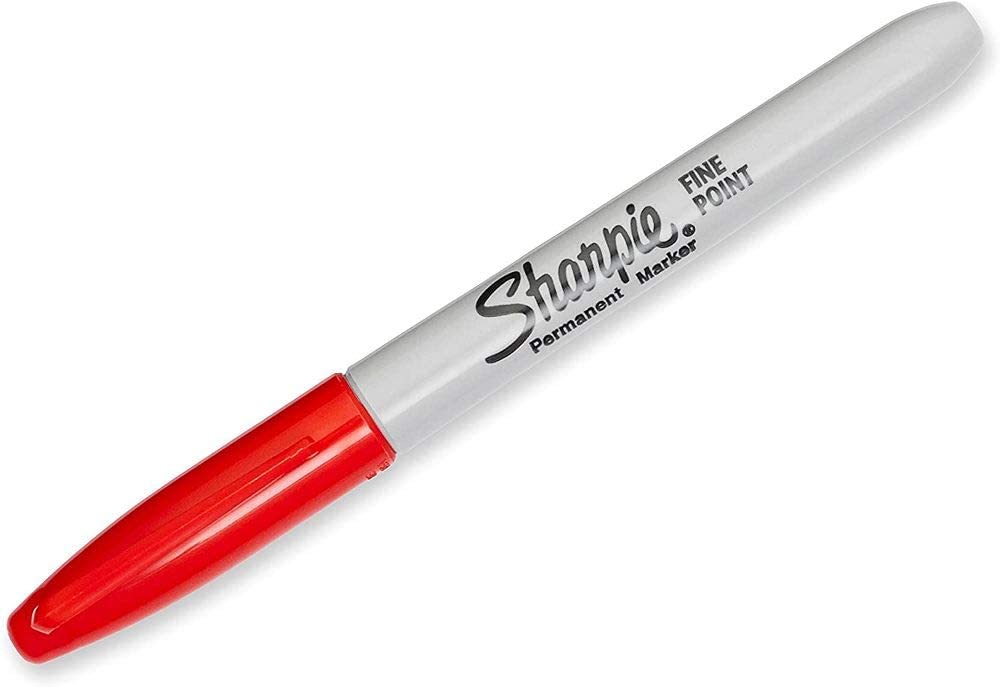 Sharpie 30002 Fine Point Permanent Marker. Marks On Paper and Plastic. Resist Fading and Water. AP Certified. Red Color. Pack Of 2 Boxes Of 12 Markers