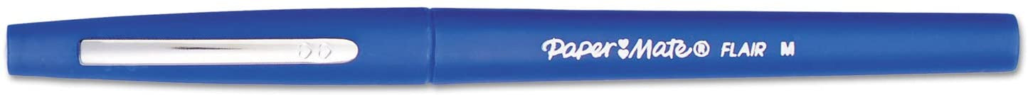 Paper Mate 8410152 Flair Medium Felt Tip Stick Pen. Blue Ink.7mm. Dozen