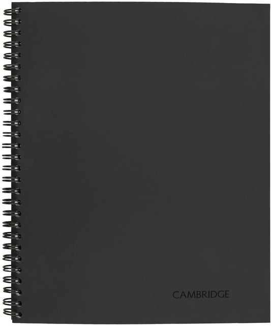 Cambridge 06132 Side Bound Guided Business Notebook. Linen. Meeting Notes. 11 x 8 1/4. 80 Sheets. Black