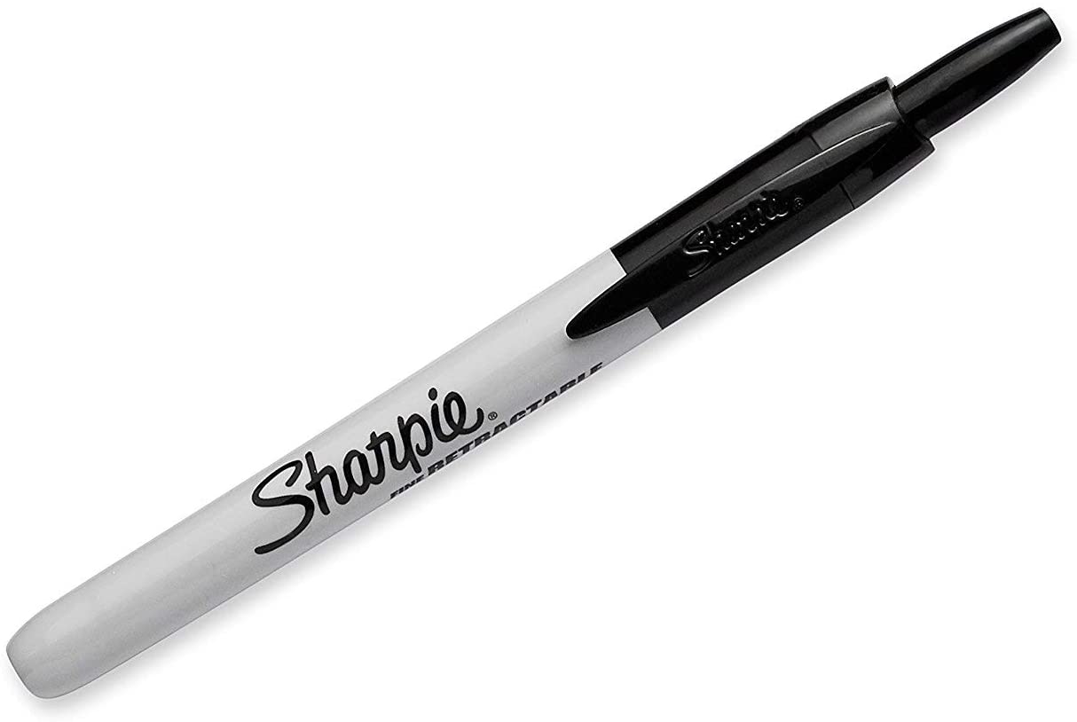 Sharpie 32701 Retractable Permanent Markers, Fine Point, Black, 12 Count Box - 1 Pack - Total Marker Count 12 Markers