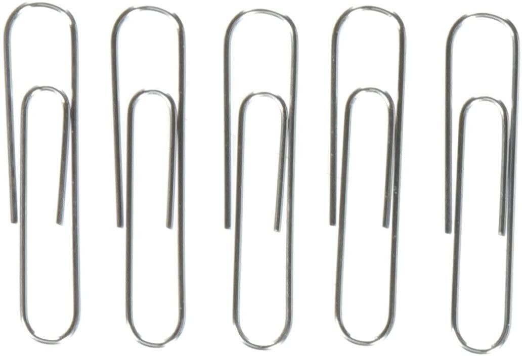 Universal Paper Clips, Smooth Finish, No. 1, Silver-Silver-100 ct, 10 Pk