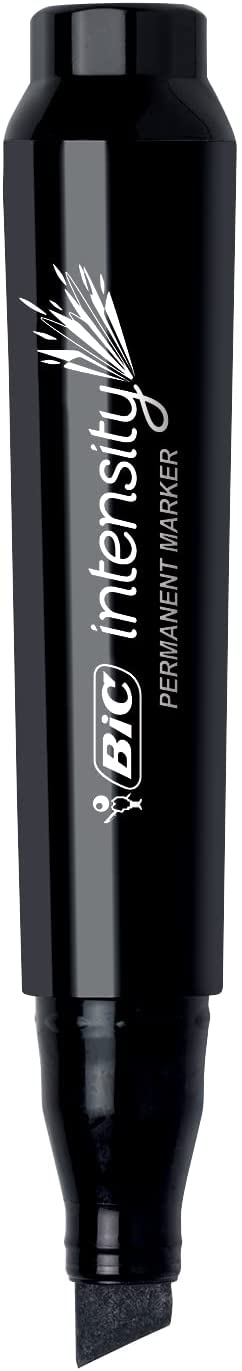 BIC Mark-it Retractable Permanent Markers. Black. 12-Count