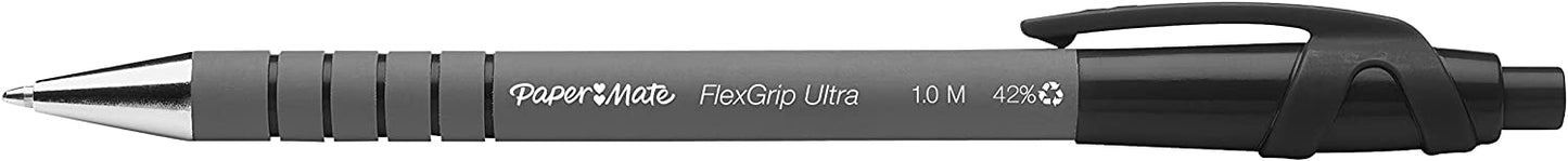 Paper Mate Flexgrip Ultra Stick Medium Point Ballpoint Pen, 12-Count