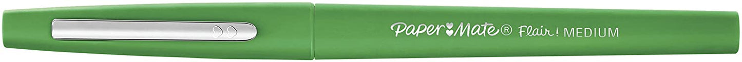 Paper Mate Flair Felt Tip Pens, Medium Point (0.7mm), Green, 36 Count