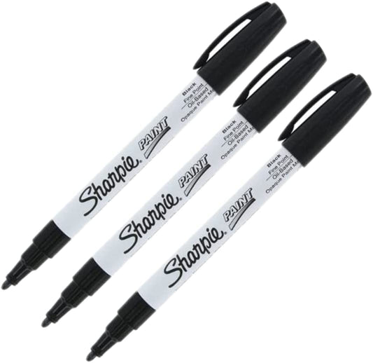 Sharpie Oil-Based Paint Marker. Fine Point. Pack of 3 (Black)