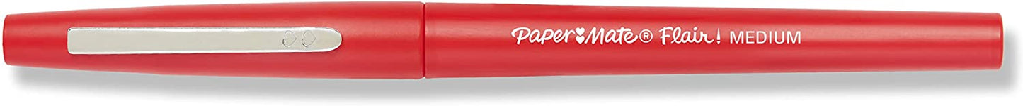 Paper Mate Flair Original Fibre Tip Pen Medium 1.0mm Pack of 12