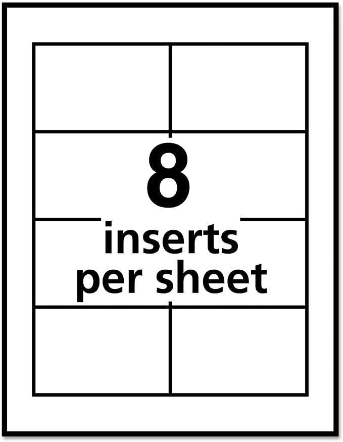 Avery 5390 Insert Badge Refill, Fits 2-1/4-Inch x3-1/2-Inch, 8/Sht, 400/BX, WE
