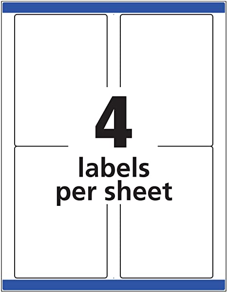 Avery Shipping Address Labels, Inkjet Printers, 100 Labels, 3-1/2 x 5, Permanent Adhesive, TrueBlock (8168), White