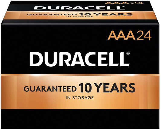 Duracell CopperTop Alkaline Batteries with Duralock Power Preserve Technology. AAA. 24/Bx