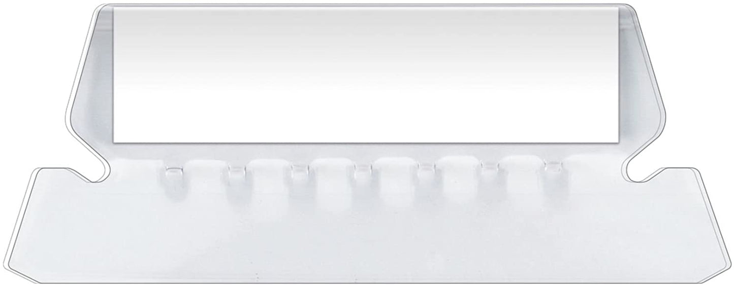 Pendaflex Insertable Plastic Tabs Hanging Folder Tabs, 2", Clear, 25 Tabs and Inserts per Pack (42)