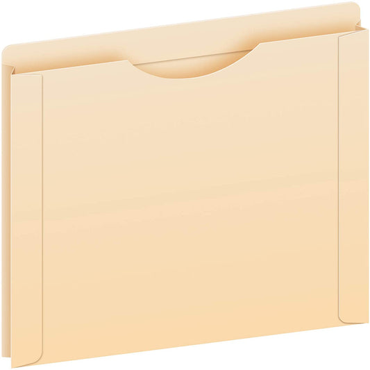 Pendaflex Reinforced File Jackets, Letter Size, Manila, 1" Expansion, Reinforced Straight-Cut Tabs with Thumb Cut, 50 per Box (22100)