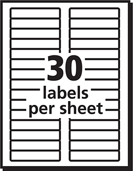 Avery File Folder Labels for Laser and Ink Jet Printers with TrueBlock Technology, 3.4375 x .66 inches, White, Box of 1500 (5366)