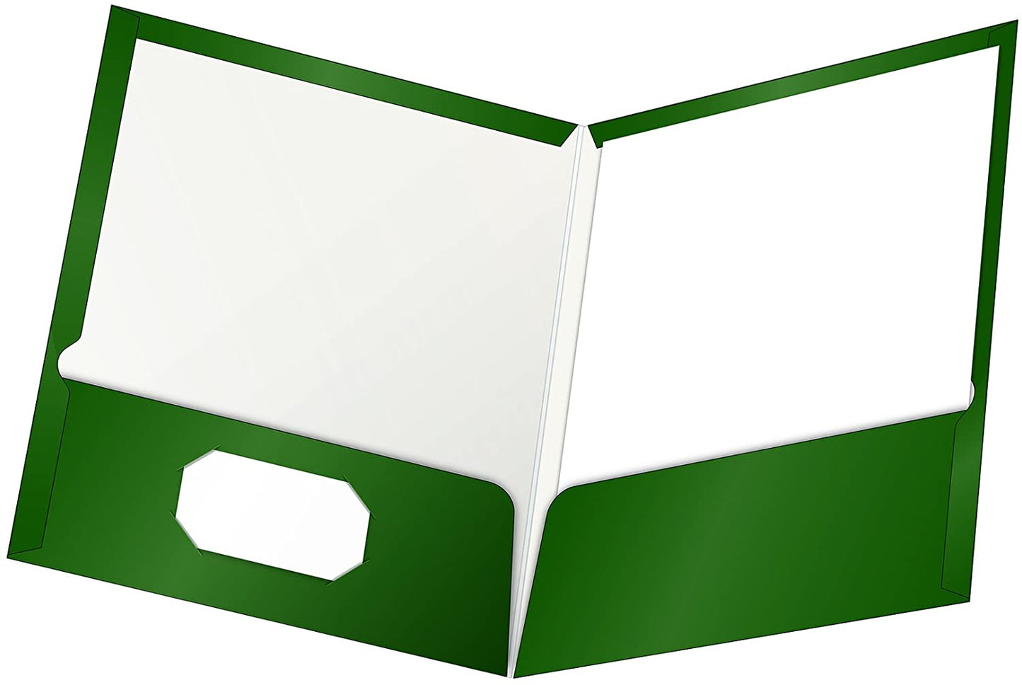 Oxford Laminated Twin-Pocket Folders, Letter Size, Green, Holds 100 Sheets, Box of 25 (51717)