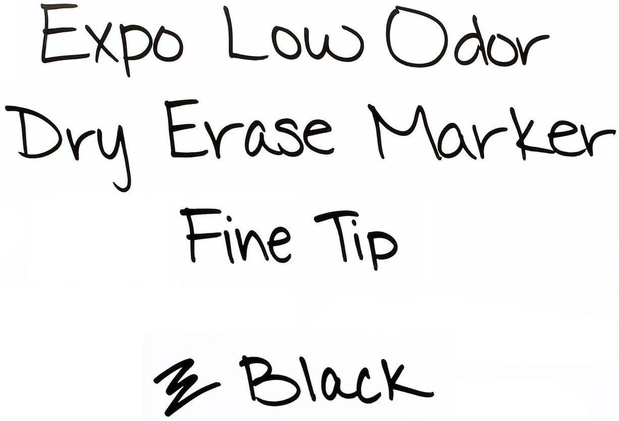 EXPO Low Odor Dry Erase Markers. Fine Point. Black. 4-Count