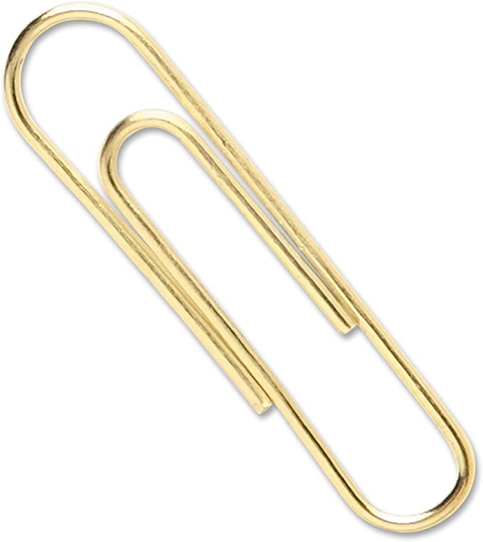 ACCO Paper Clips. Jumbo. Smooth. Gold. 50 Clips/Box (72532)