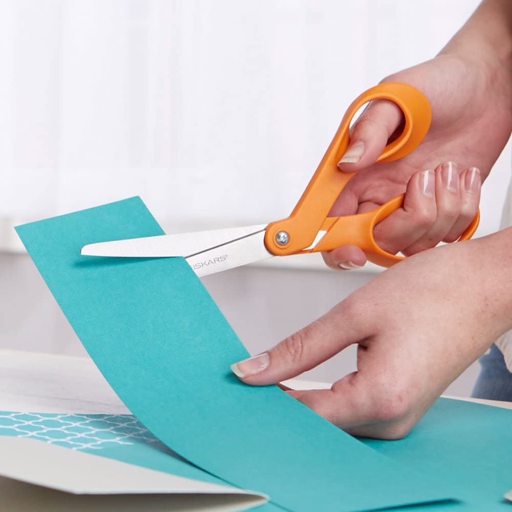 Fiskars 12-94518697WJ The Original Orange Handled Scissors, 8 Inch, Orange