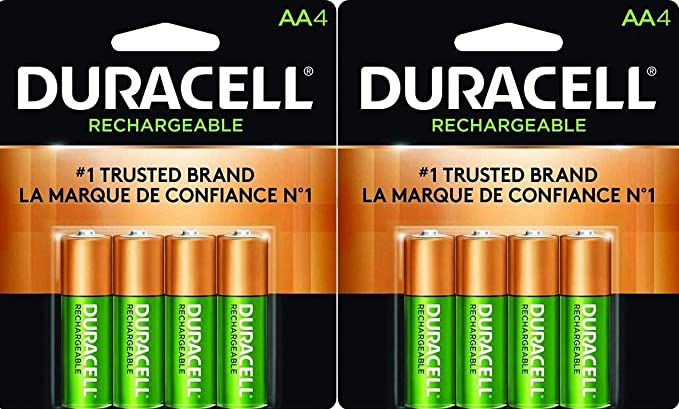 Duracell Rechargeable AA NiMH Batteries. MIGNON/HR6/DC1500. 2450mAh. 8-Count Package