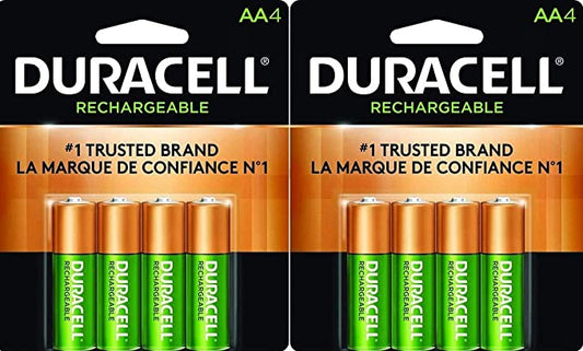 Duracell Rechargeable AA NiMH Batteries. MIGNON/HR6/DC1500. 2450mAh. 8-Count Package
