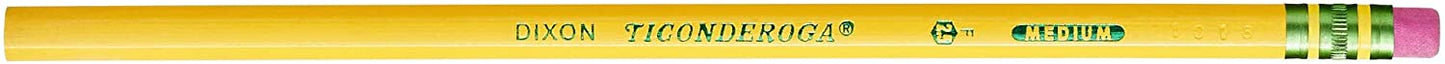 Dixon Ticonderoga Company Ticonderoga Pencil. with Eraser. No.2-1/2 Medium . 12ea. Yellow (DIX13885)
