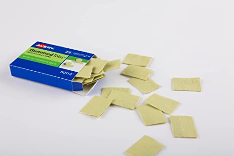 Avery Gummed Index Tabs. Moisten and Stick. Gray Cloth. 1 Inch Tab. 50 Tabs Per Pack. 3 Packs