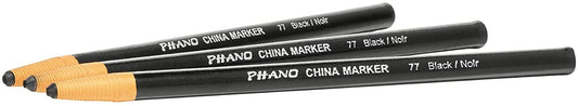 DIXON Industrial Phano Peel-Off China Marker Pencils. Black. 12-Pack (00077)