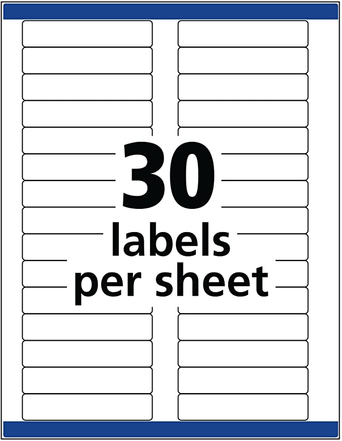 Avery 5029 Clear Self-Adhesive Filing Labels, 3-7/16 x 2/3, 15 sheets, 450 Labels
