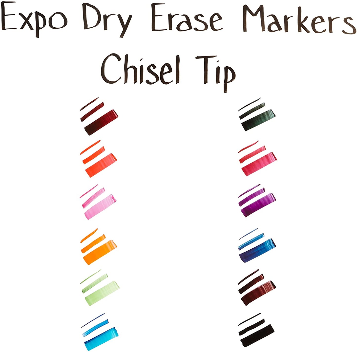 EXPO Low Odor Dry Erase Markers. Chisel Tip. Assorted Colors. 192 Count