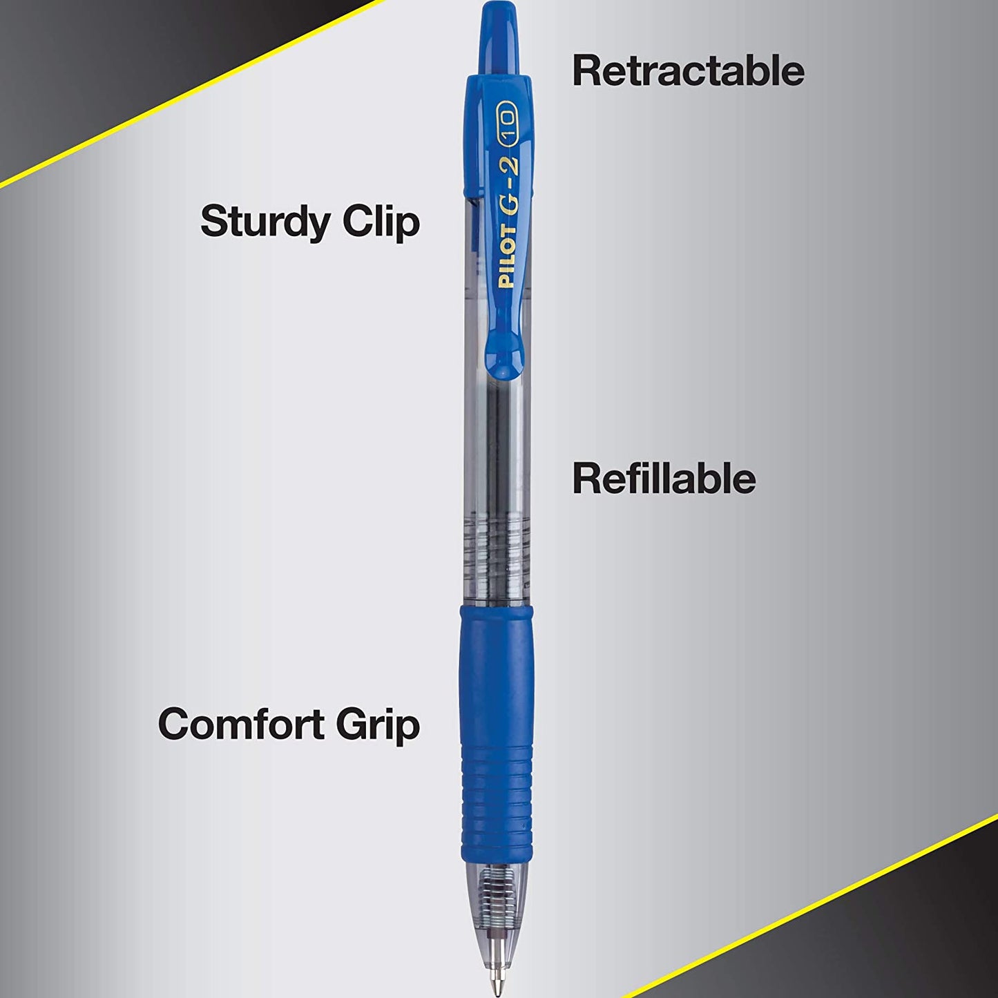 PILOT G2 Premium Refillable & Retractable Rolling Ball Gel Pens. Bold Point. Blue Ink. 12-Pack (31257)