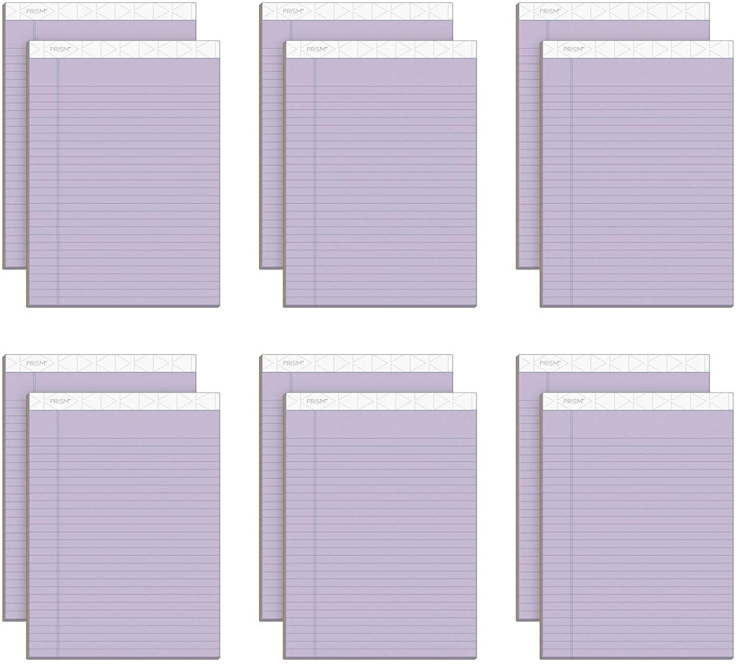 TOPS Prism Writing Pads, 8-1/2" x 11-3/4", Legal Rule, Orchid, Perforated, 50 Sheets, 12 Pack (63140)