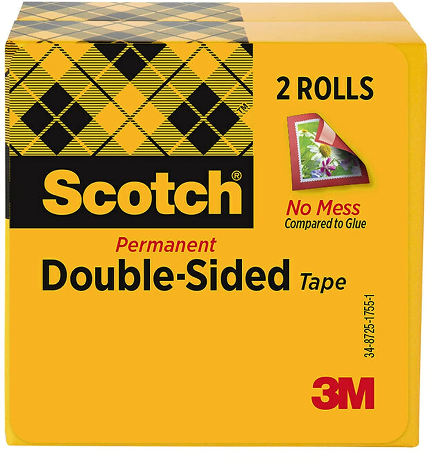 Scotch Double Sided Tape, Transparent,1/2 in x 1296 in, 2 Boxes/Pack (665-2P12-36)