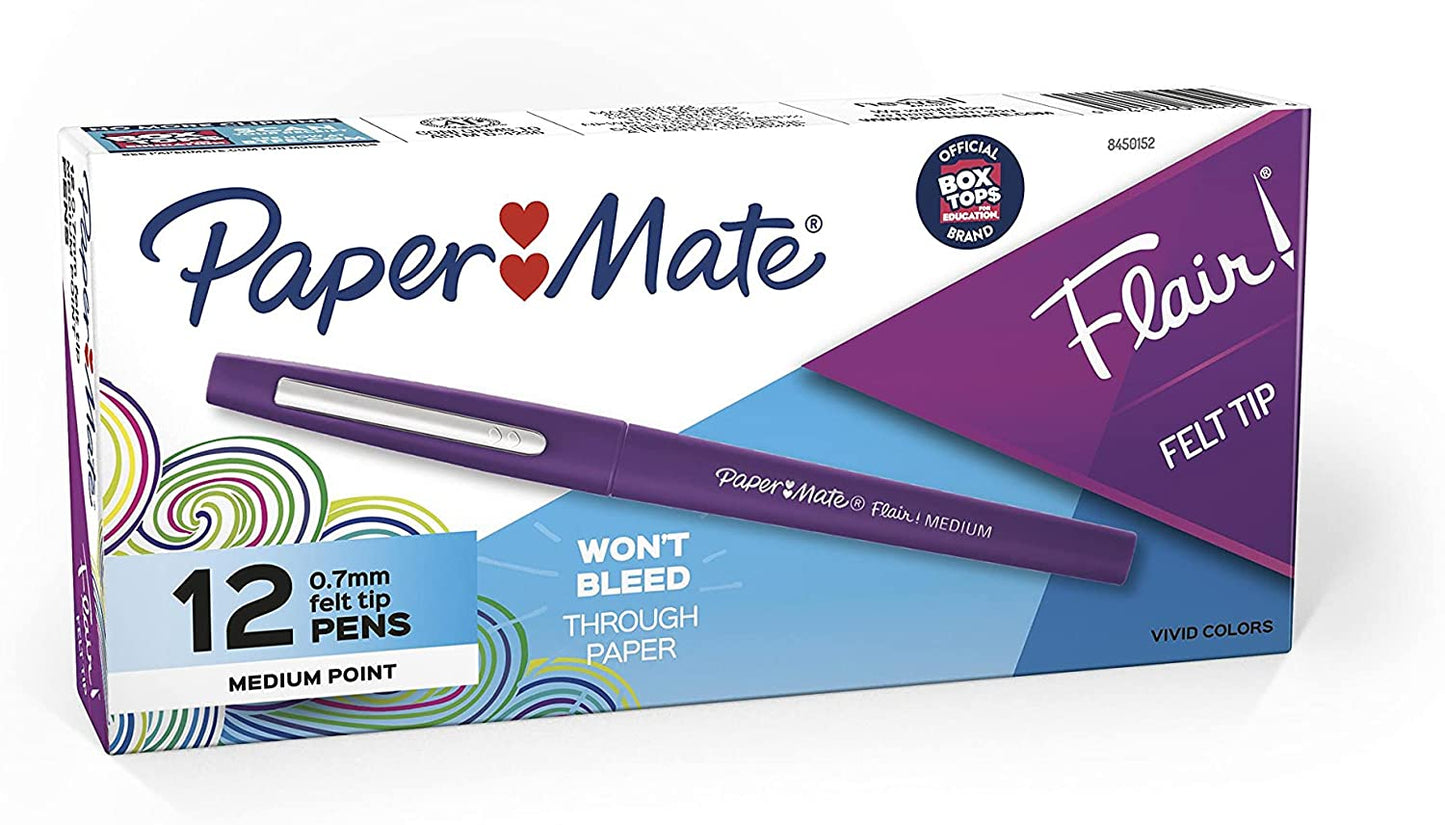Paper Mate Flair Felt Tip Pens. Medium Point. Limited Edition Candy Pop Pack. Pack of 32 (1979425)