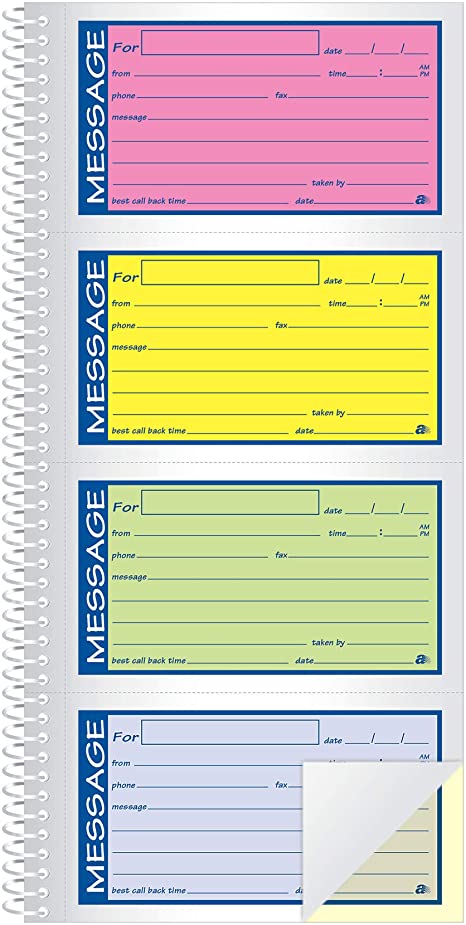 Adams¨ High Impact Phone Message Book, 2-Part Carbonless, 5-1/4" x 11", 200 Sets per Book (SC1153RB)