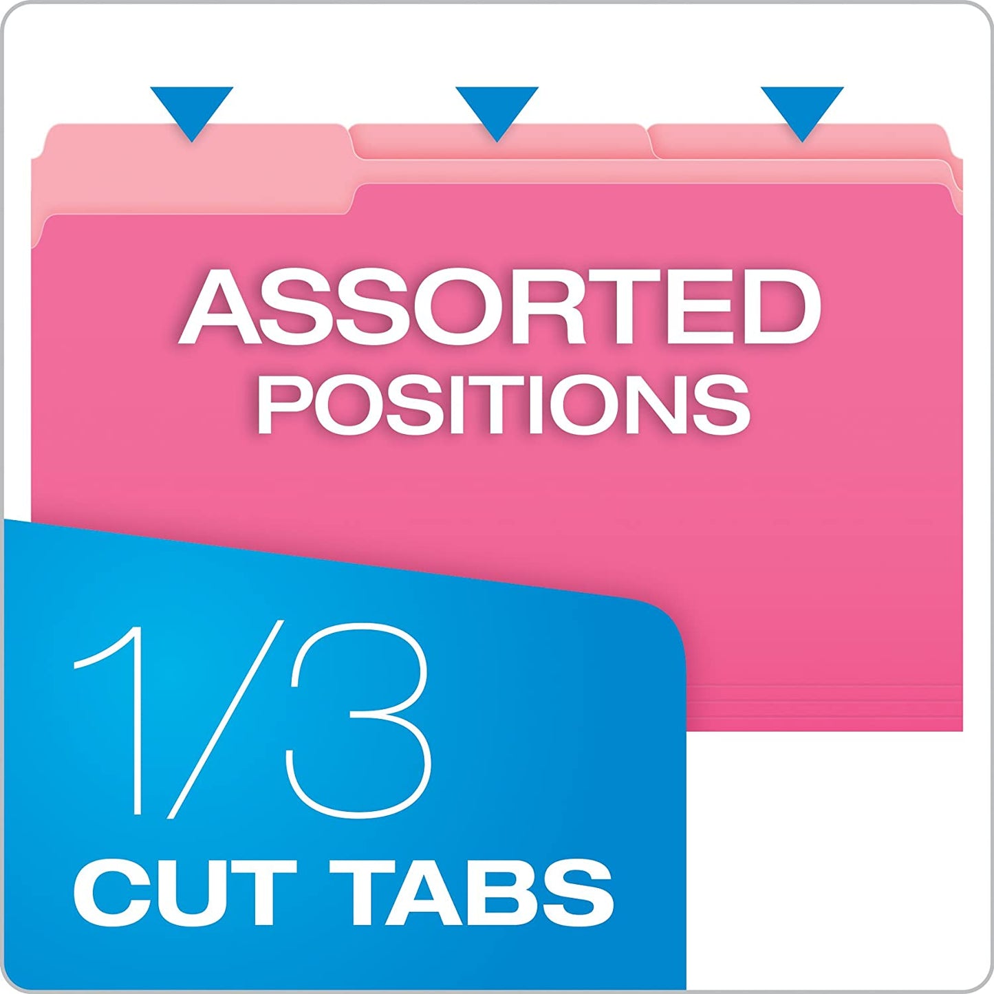 Pendaflex Two-Tone Color File Folders, Legal Size, Pink, 1/3 Cut, 100/BX (153 1/3 PIN)