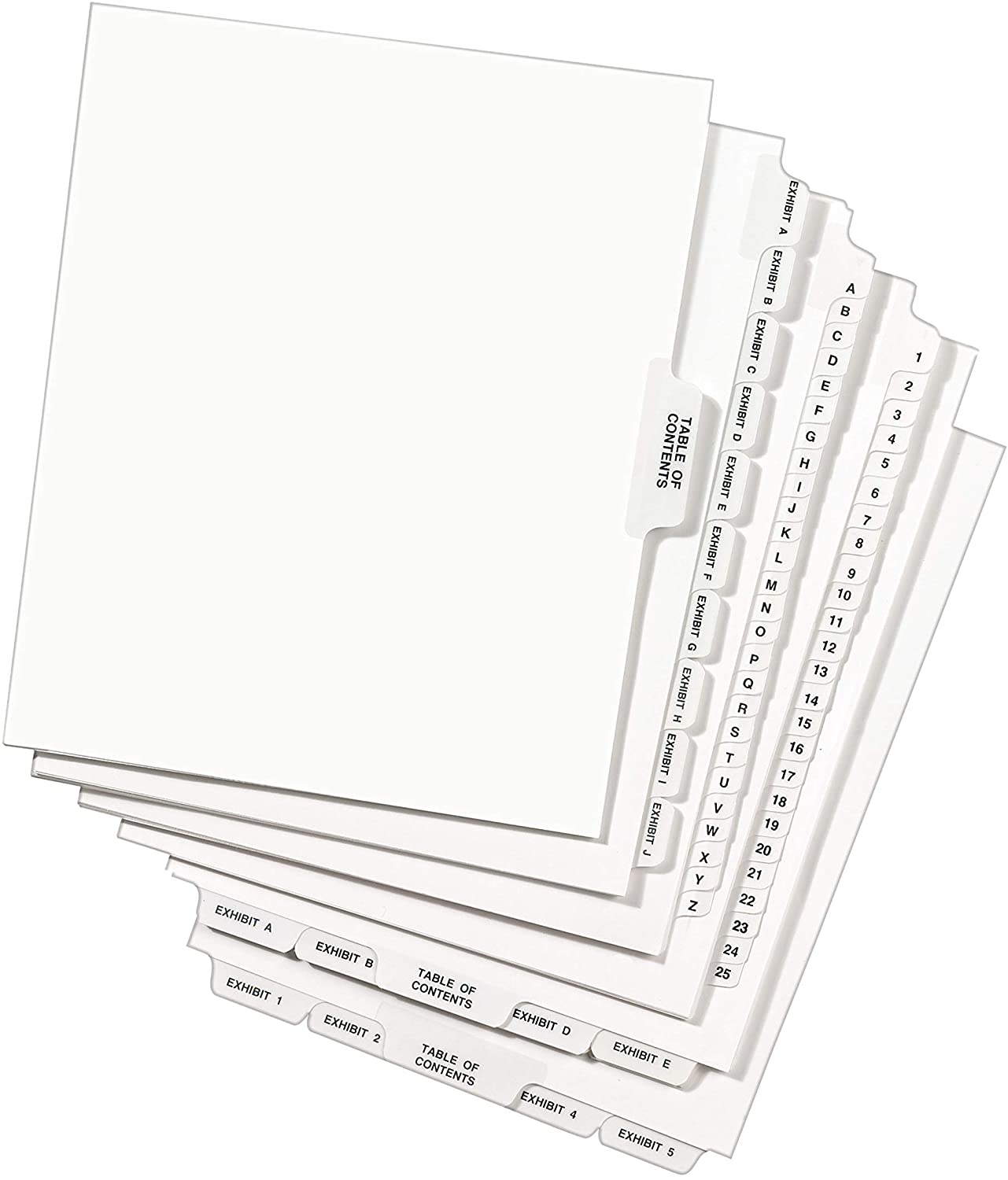 Avery(R) Side Tab Legal Index Exhibit Dividers. Tab Title 1 Pack Of 25
