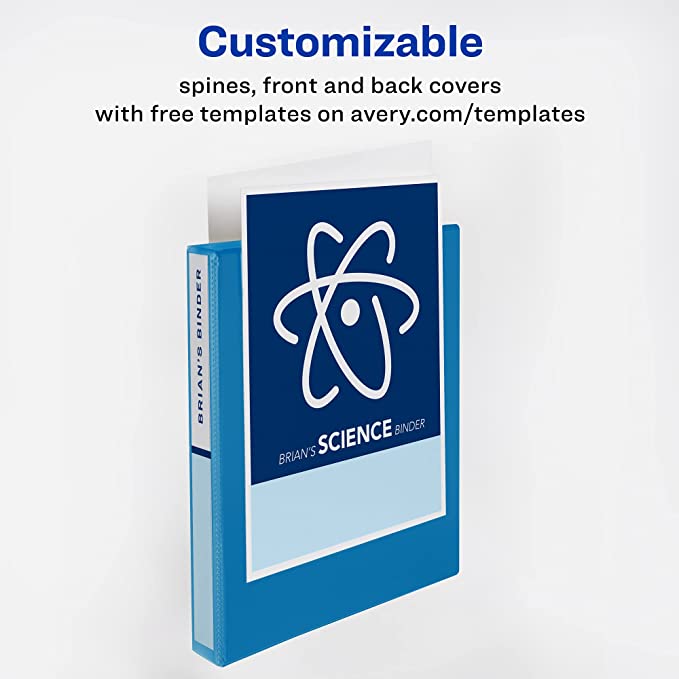 Avery Durable View Binder. 1 Inch Slant Rings. 220-Sheet Capacity. DuraHinge. Blue (17014)