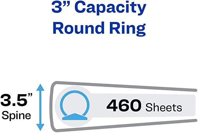 Avery Economy View Binder with 3-Inch Round Ring, Black (5740), 3.0", 1 Pack