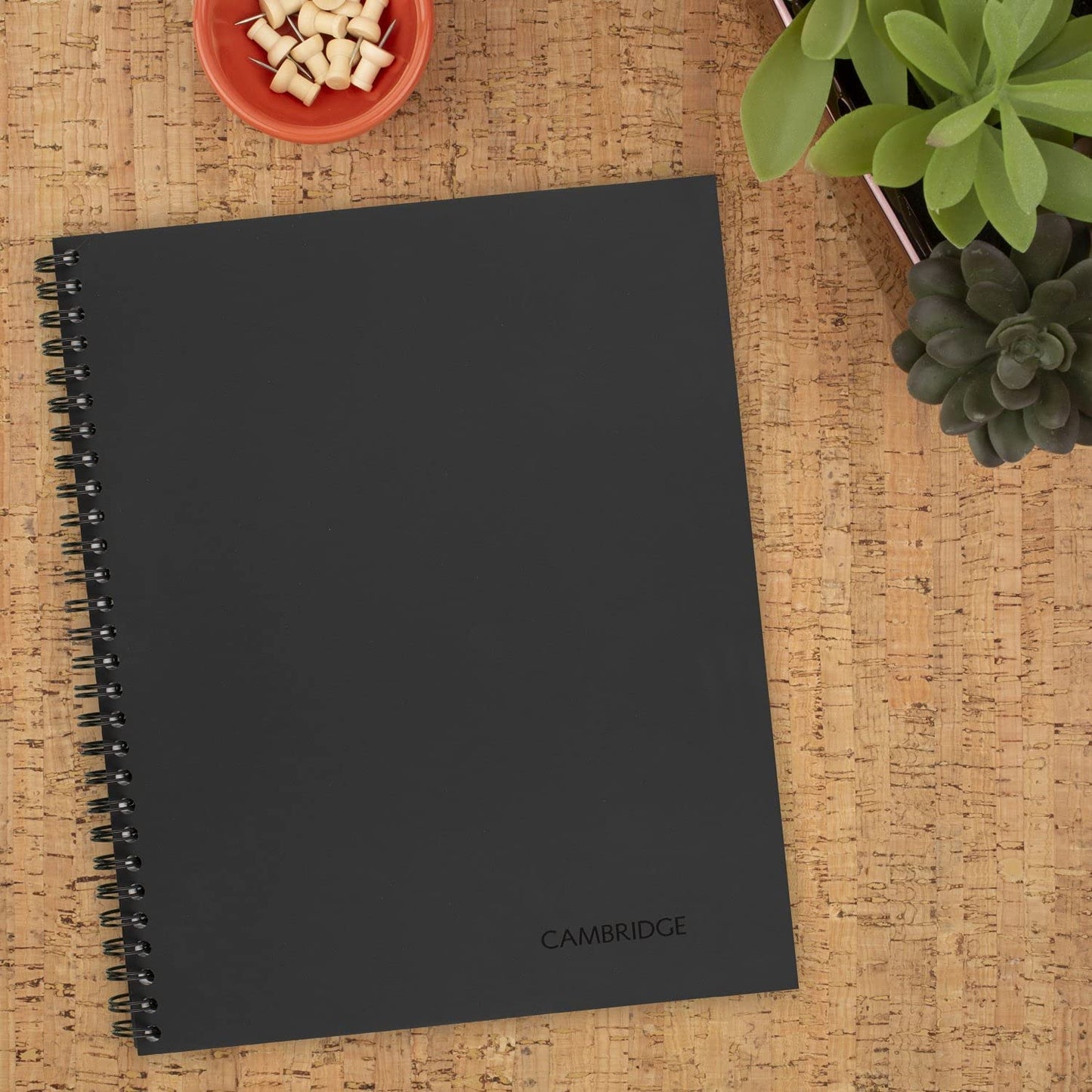 Cambridge 06132 Side Bound Guided Business Notebook. Linen. Meeting Notes. 11 x 8 1/4. 80 Sheets. Black