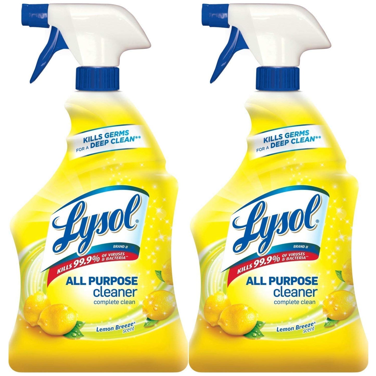 Lysol All Purpose Cleaner Spray. Lemon Breeze. 64oz (2X32oz)