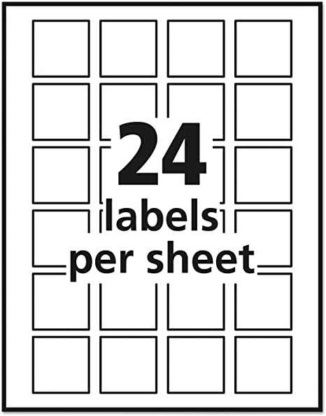 Avery Multipurpose Label 22805 Print to the Edge Square White 24 Per Sheet 600 Labels Total
