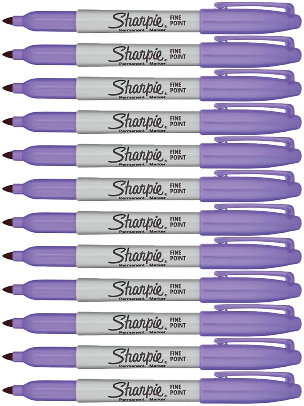 Sharpie Permanent Markers. Fine Point. Light Purple Ink. Pack of 12