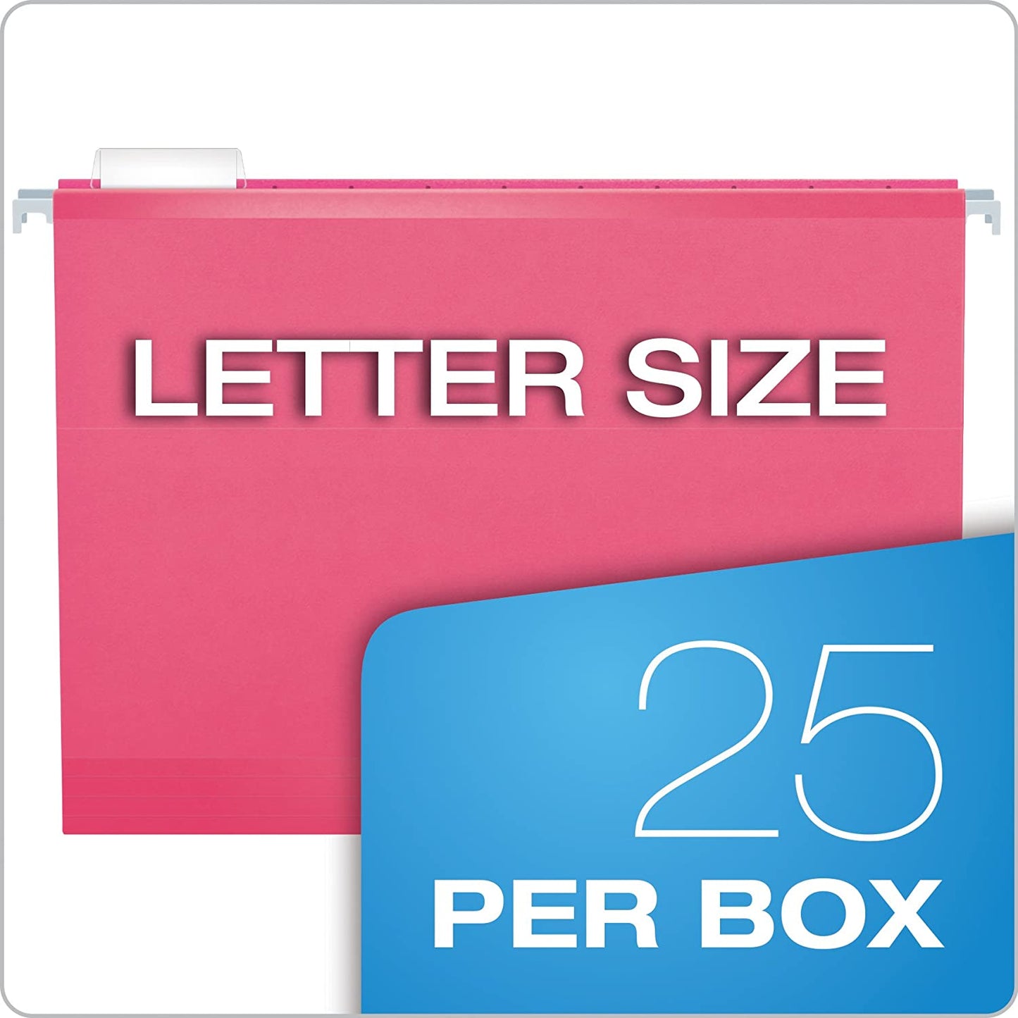 Pendaflex Reinforced Hanging File Folders, Letter Size, Pink, 1/5 Cut, 25/BX (4152 1/5 PIN)